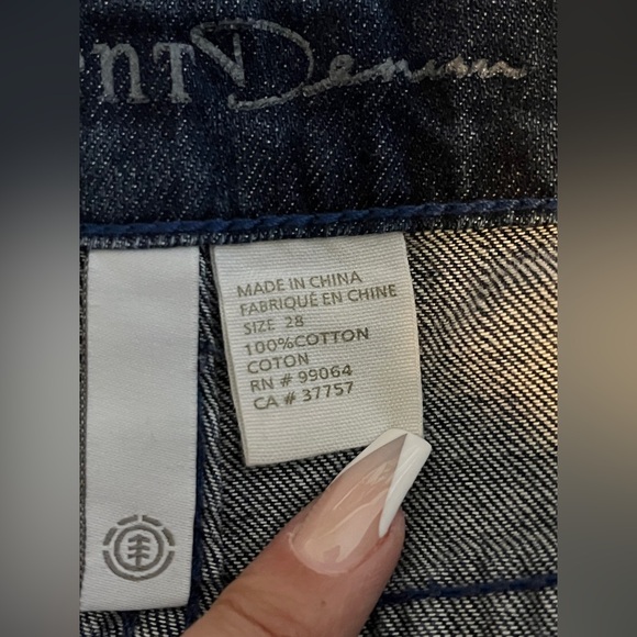 Element Boho Denim Micro Western shorts woven patch pockets sz 28 NWT - Picture 10 of 11